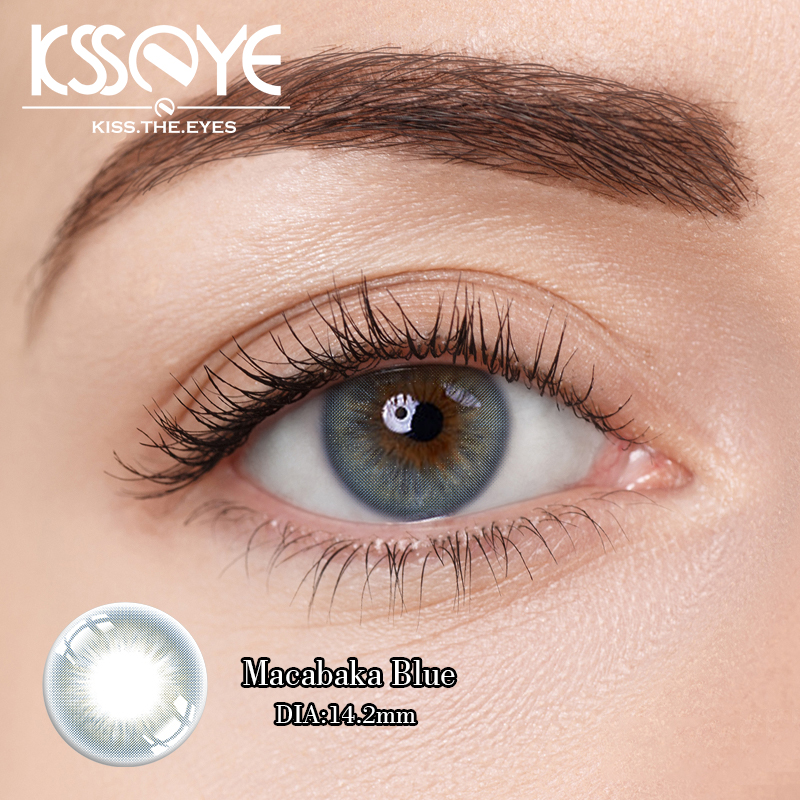 Solid Color Big Blue Eye Contact Lens With 0.08mm Center Thickness