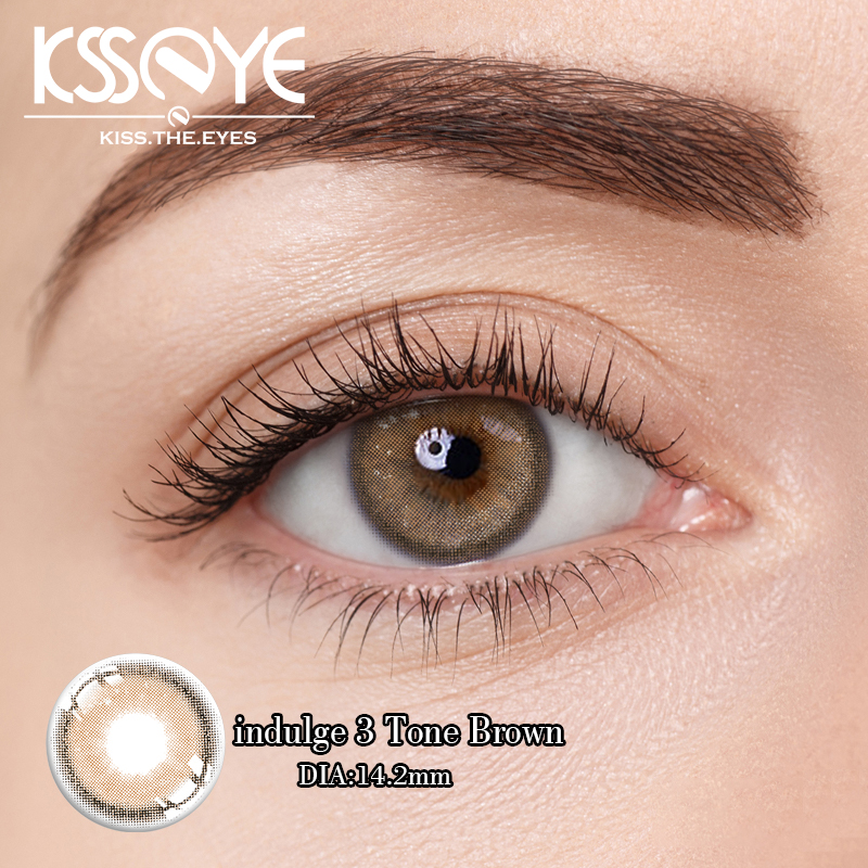 Soft Eco Icy Blue Eye Contact Lenses 14.2mm For Dark Eyes