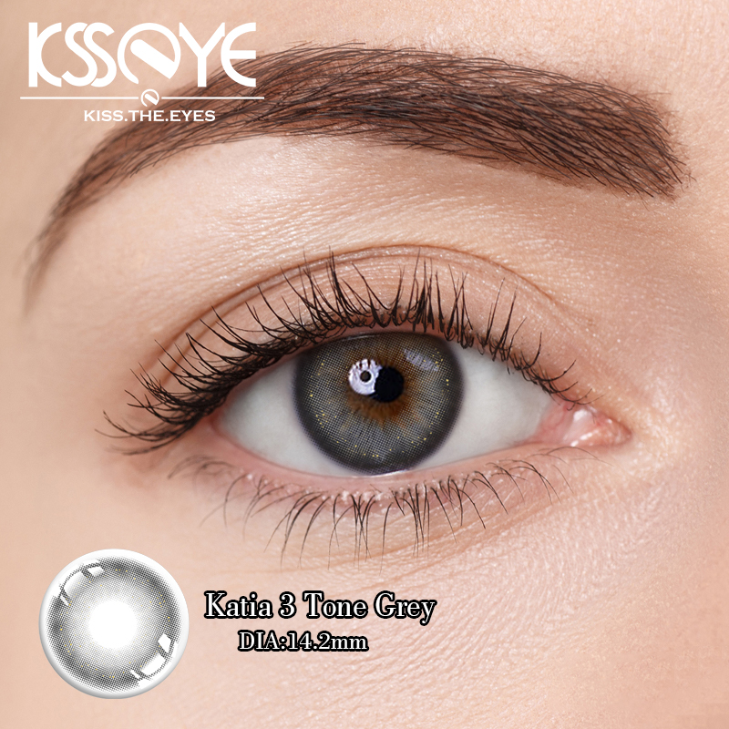 Natural Looking Dusky Brown Contact Lens Realistic Hazel Contacts 14.5
