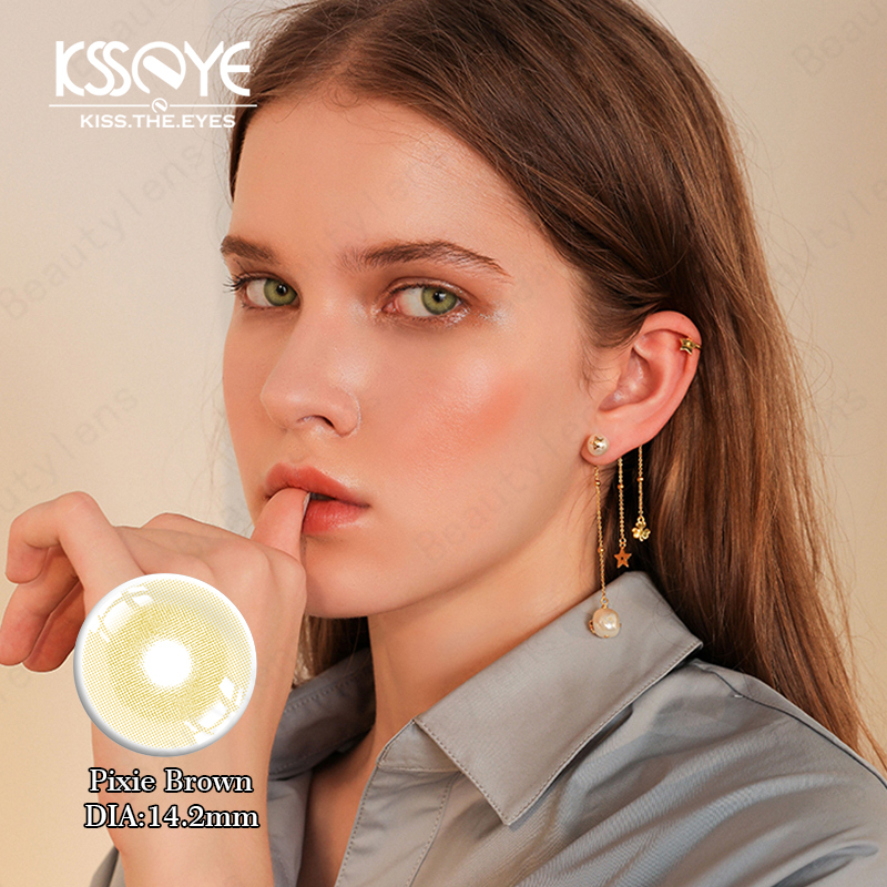 Cosmetic Hazel Brown Lens Colour 14.2 Mm For Light Eyes