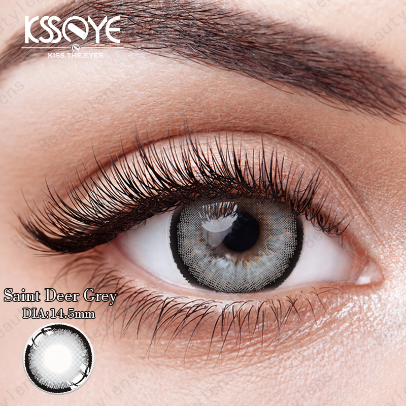 Customized Logo Natural Grey Contact Lenses Prescription 14.5mm