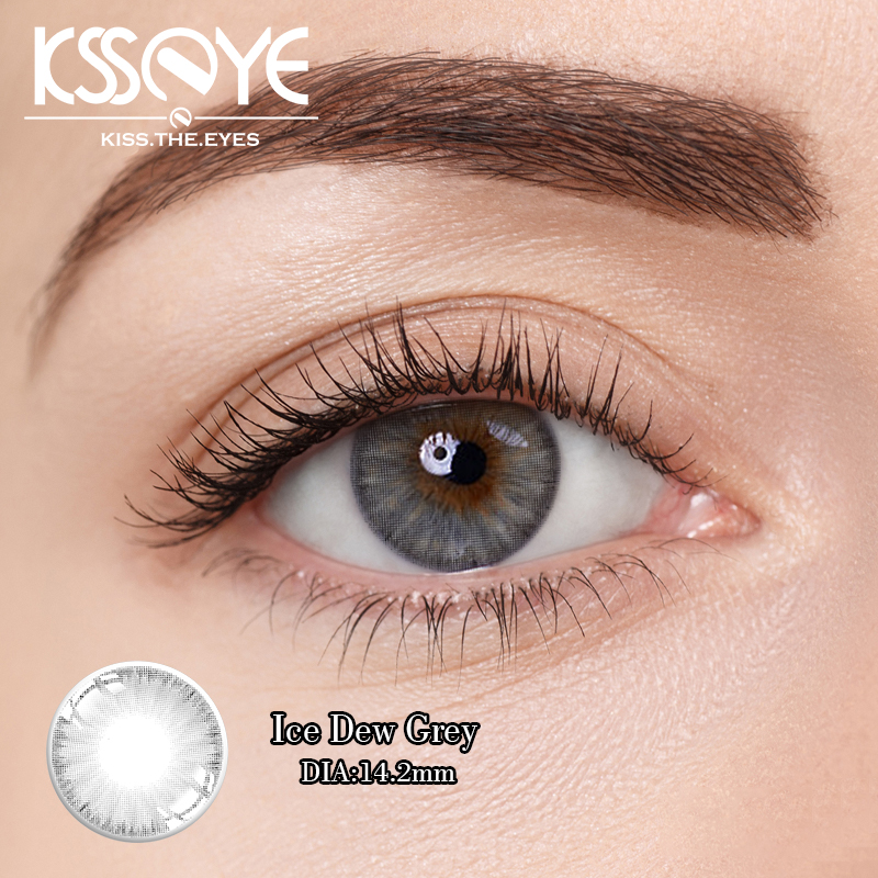 Prescription Myopia Smokey Gray Contact Lens For Dark Eyes