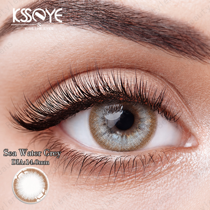 KSSEYE Yearly Green Contact Lens For Brown Eyes 0 Power 14.5mm