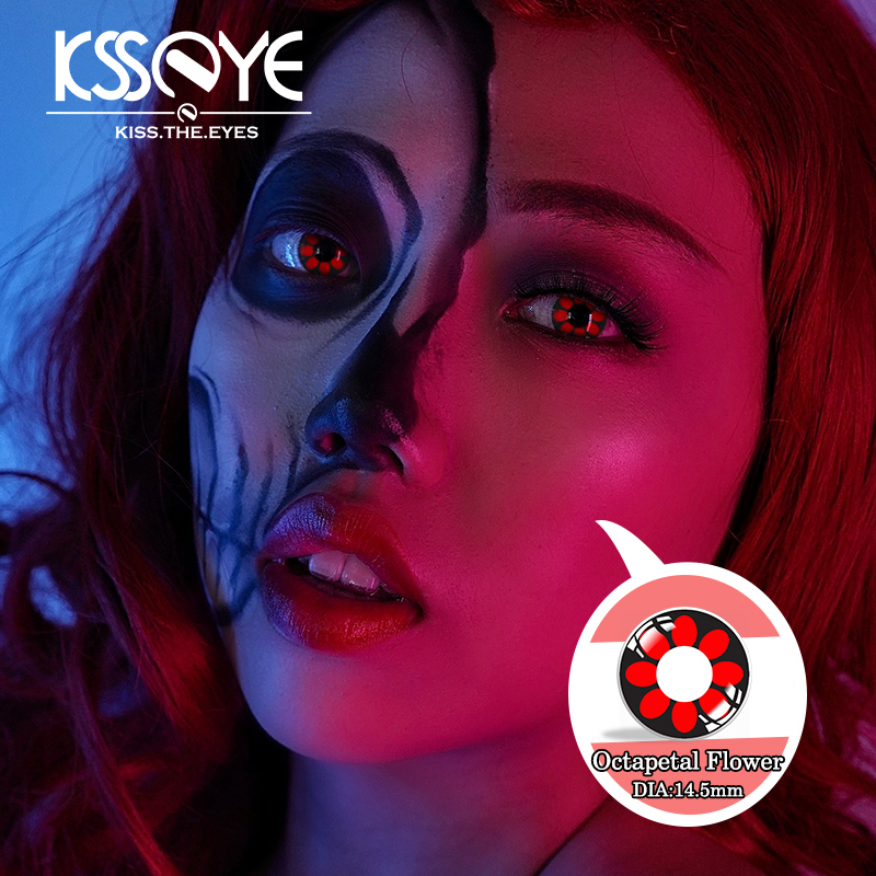 Vampire Scary Halloween Contacts Red Black Pink Purple 14.5mm