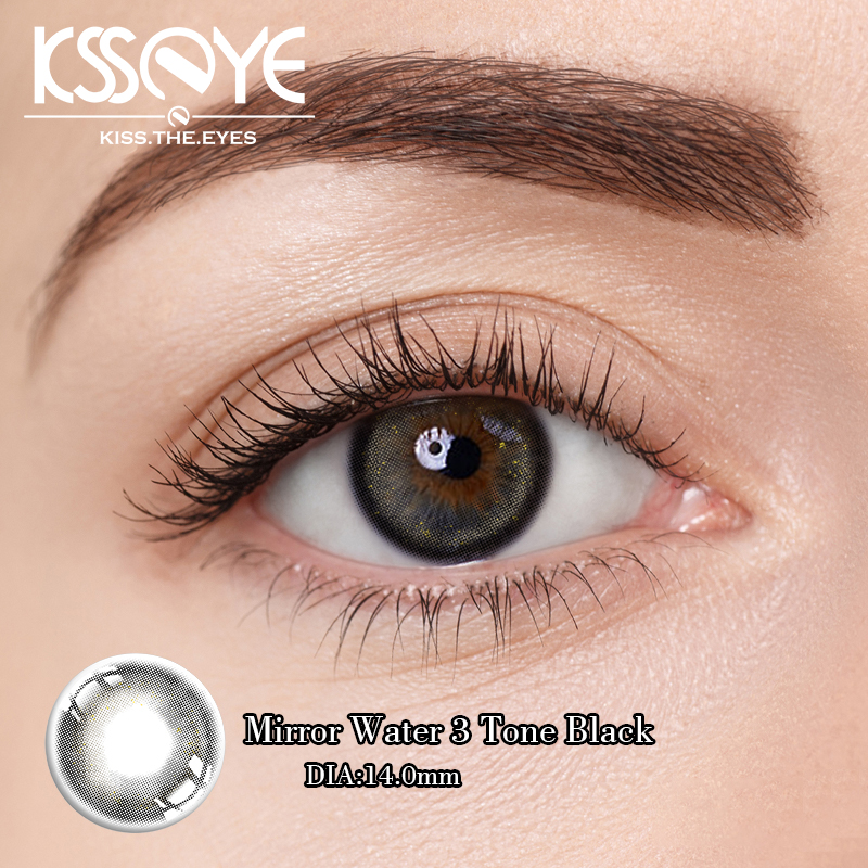 ISO13485 Coloured Limbal Ring Natural Black Contacts Yearly