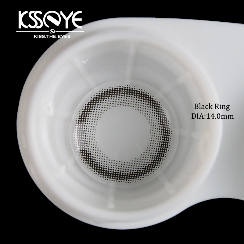 KSSEYE Natural Dark Circle Eye Natural Black Contacts Lens 14.2mm