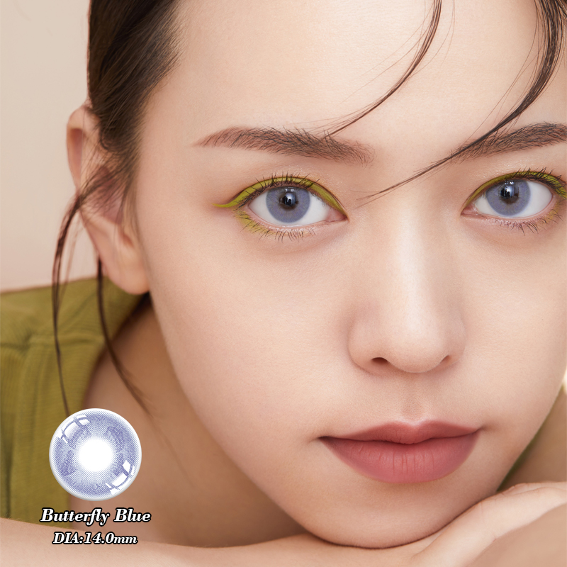 14mm Butterfly Color Prescribed Contact Lenses For Light Eyes