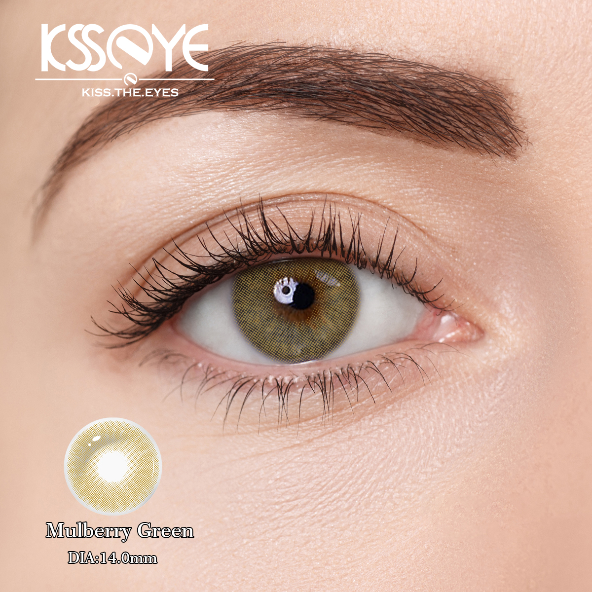 ISO13485 HEMA NVP Olive Gem Green Contact Lens For Big Eyes Oem