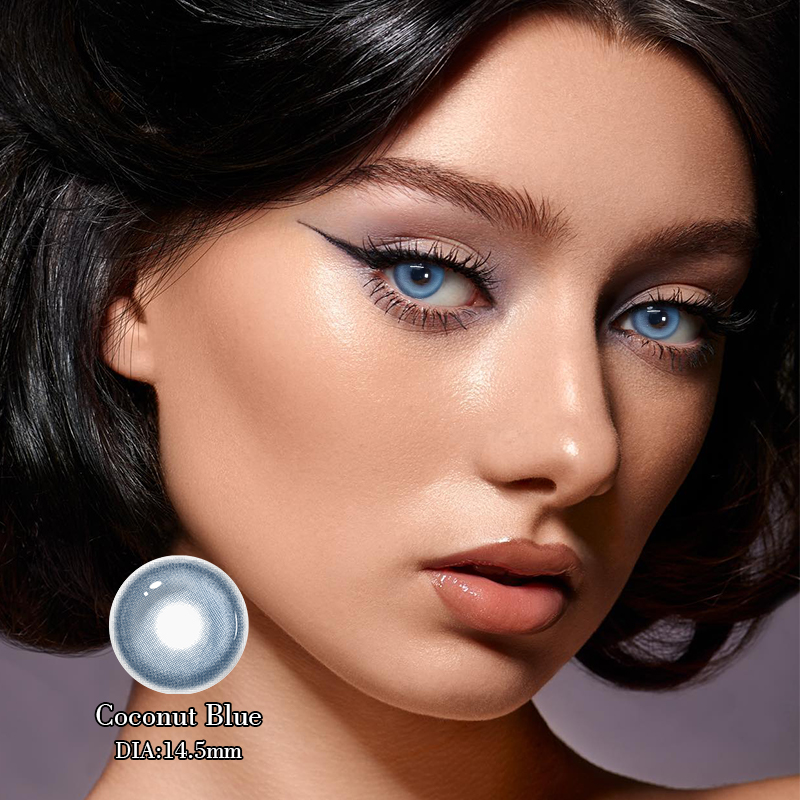 Custom Cosmetic Prescription Husky Blue Eye Contact Lenses