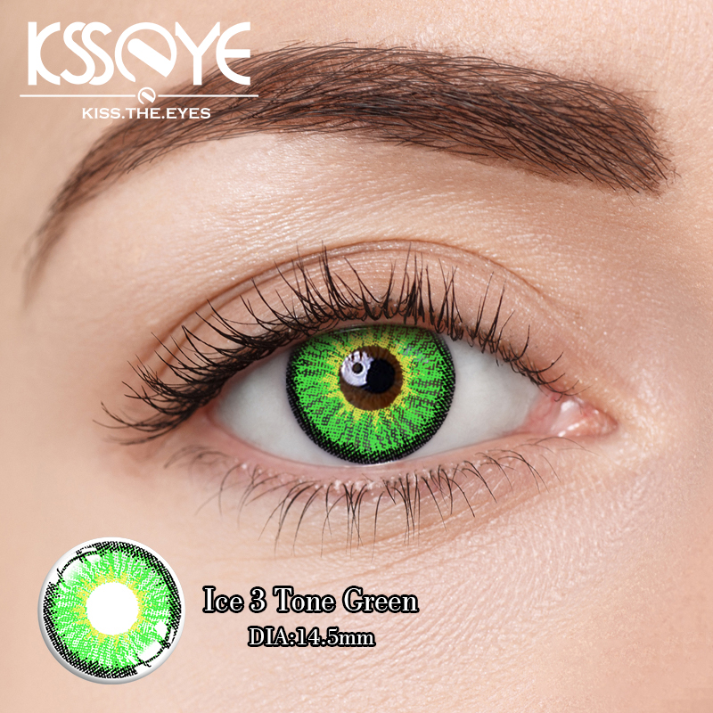 CE0197 Natural Yearly Wildcat Green Contact Lens 3 Tones