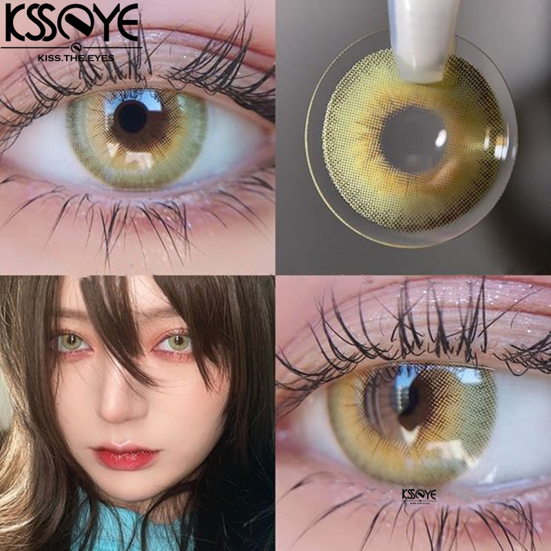 Ksseye Natural Dawn Green Contact Lens Girls Green Eye Colored Contact Lenses