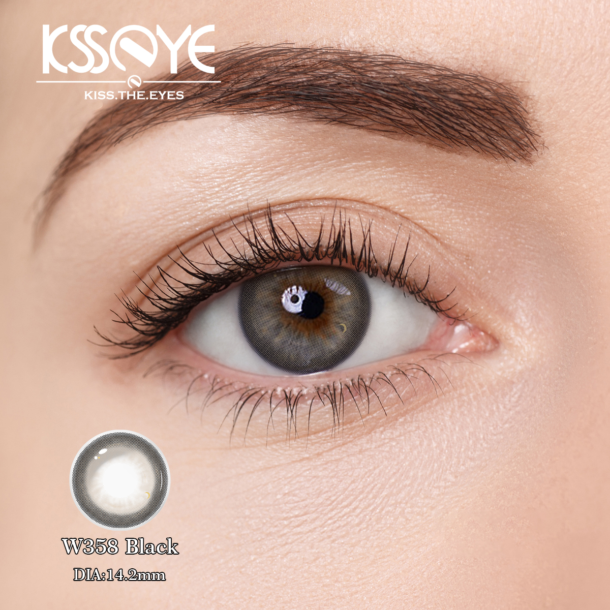 Prescription Myopia Smokey Gray Contact Lens For Dark Eyes