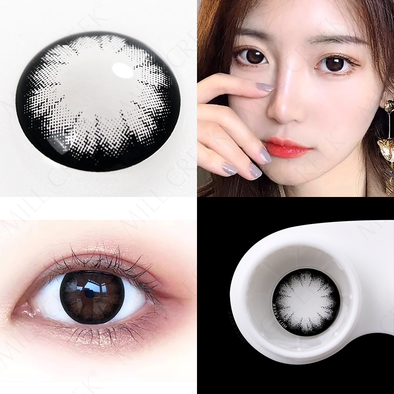 ODM Yearly Big Eyes Natural Black Contacts Non Prescription 14.5mm
