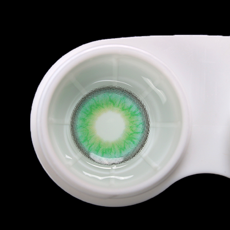 Custom Reusable Colored Secret Blue Green Contact Lens Yearly 14mm