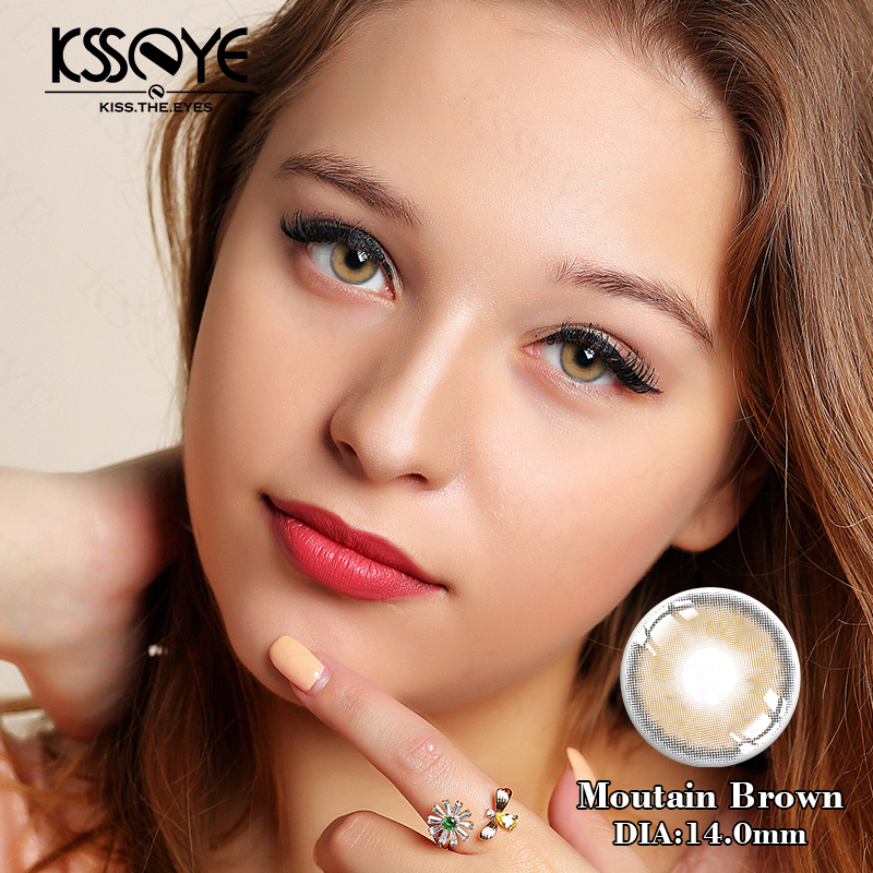 Daily Colored 14mm Contact Lens Contacts Cyan Brown