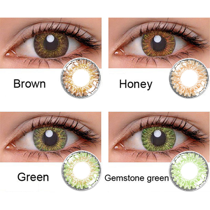 Transparent Prescribed Colored Contacts Crystal Brown Lenses