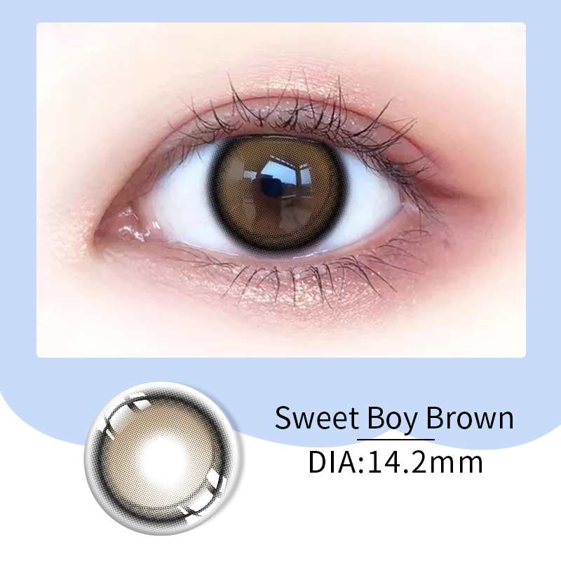 Non Prescription Honey Brown Colored Contacts Without Power 8.5mm