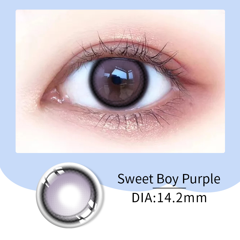Fashion Monthly Colored Contacts Lens Doll Pink Red Brown Zero Power 14.0mm